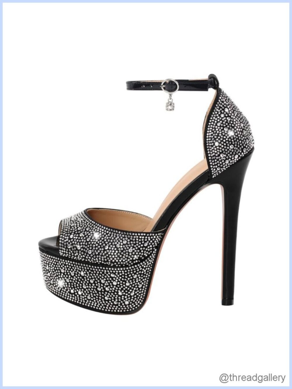 Women's Clear Chunky Platform Heeled Sandals Open Toe Ankle Strap Zip Gladiator